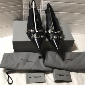 Balenciaga cagole sling back pointy toe heels. Made in Italy. NWT.